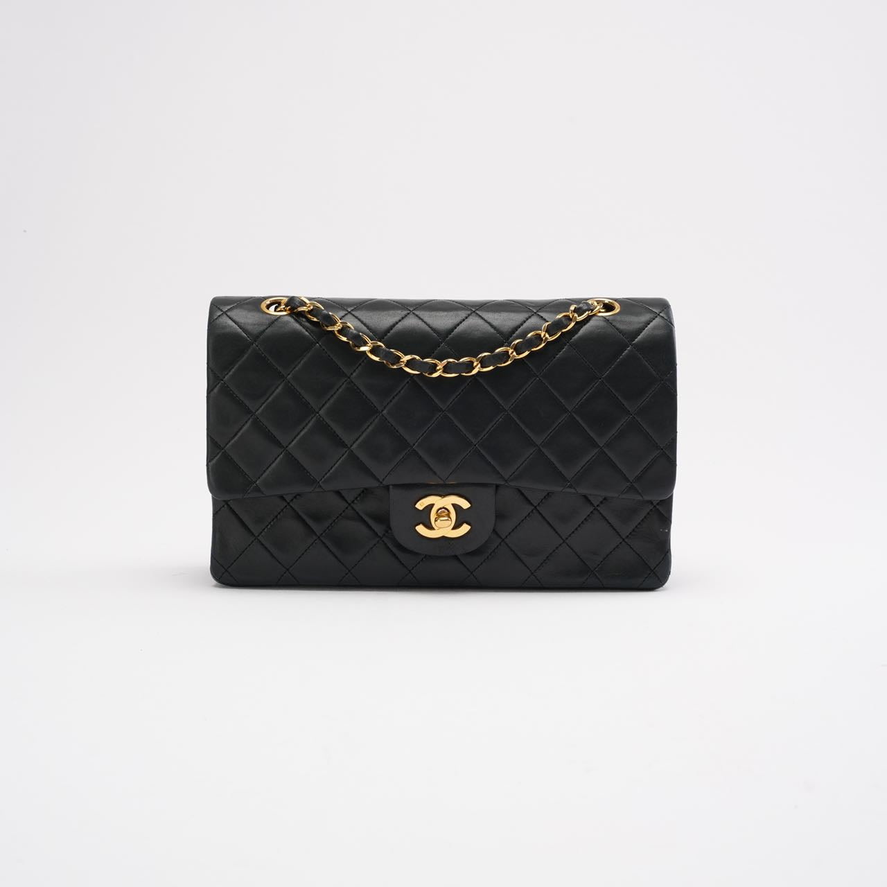 pre-owned coco-vault Chanel Vintage Black Classic Double Flap Bag 1991