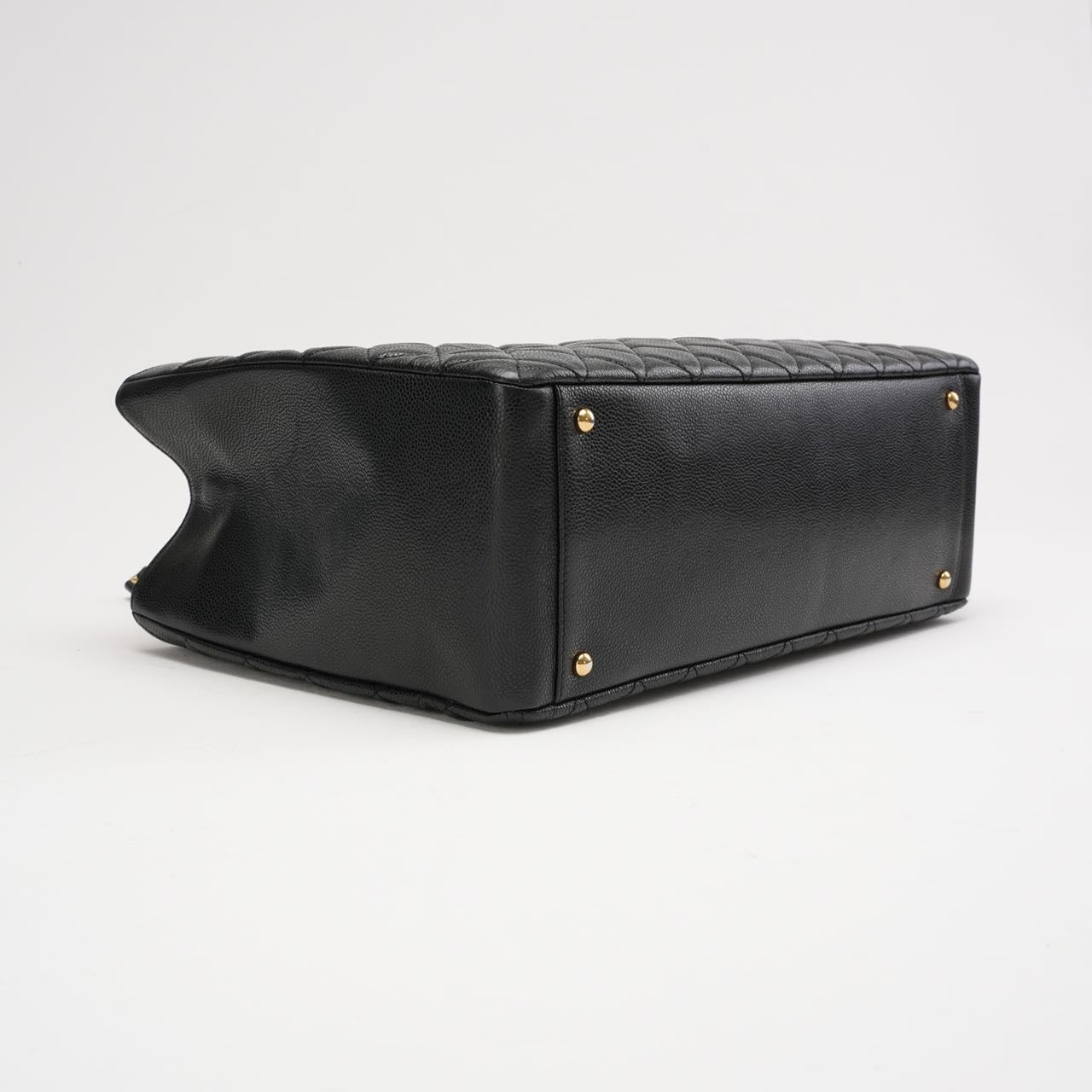 pre-owned coco-vault Chanel Grand Shopping Tote Black GST Caviar 2014