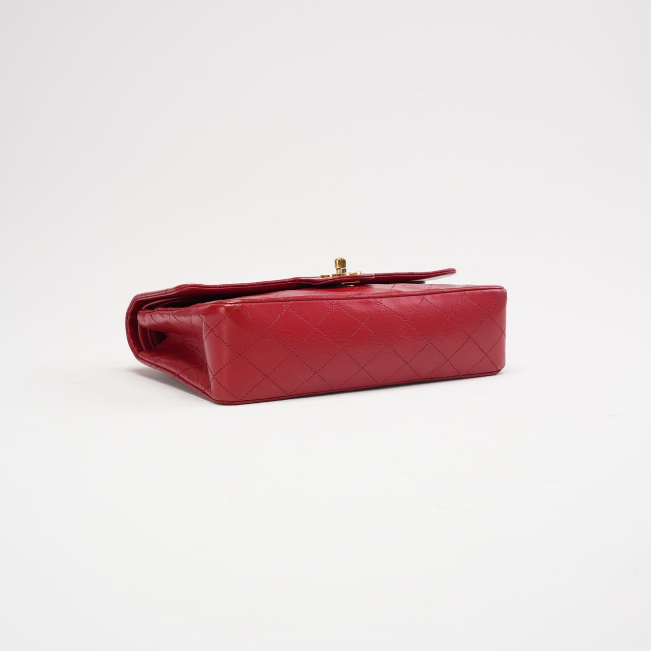 pre-owned coco-vault Chanel Vintage Red Classic Double Flap Bag 1988