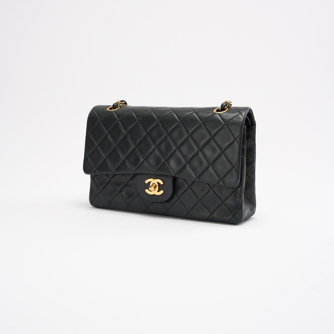 pre-owned coco-vault Chanel Vintage Black Classic Double Flap Bag 1991