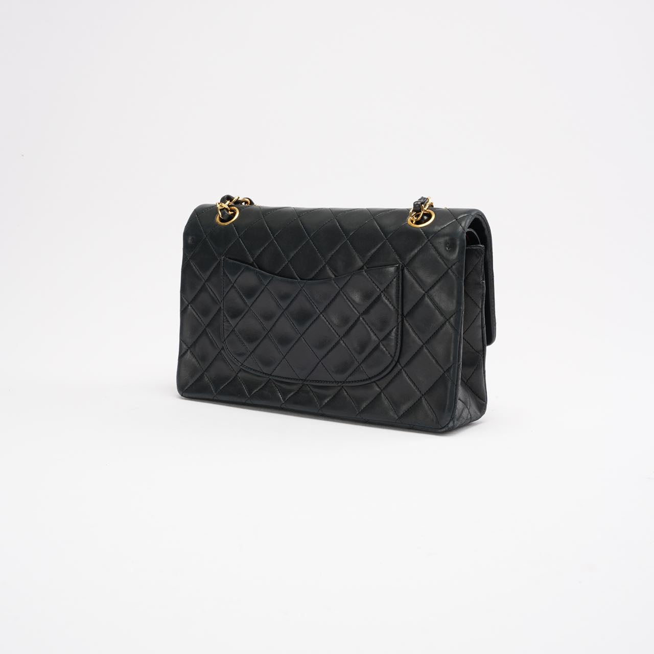 pre-owned coco-vault Chanel Vintage Black Classic Double Flap Bag 1991