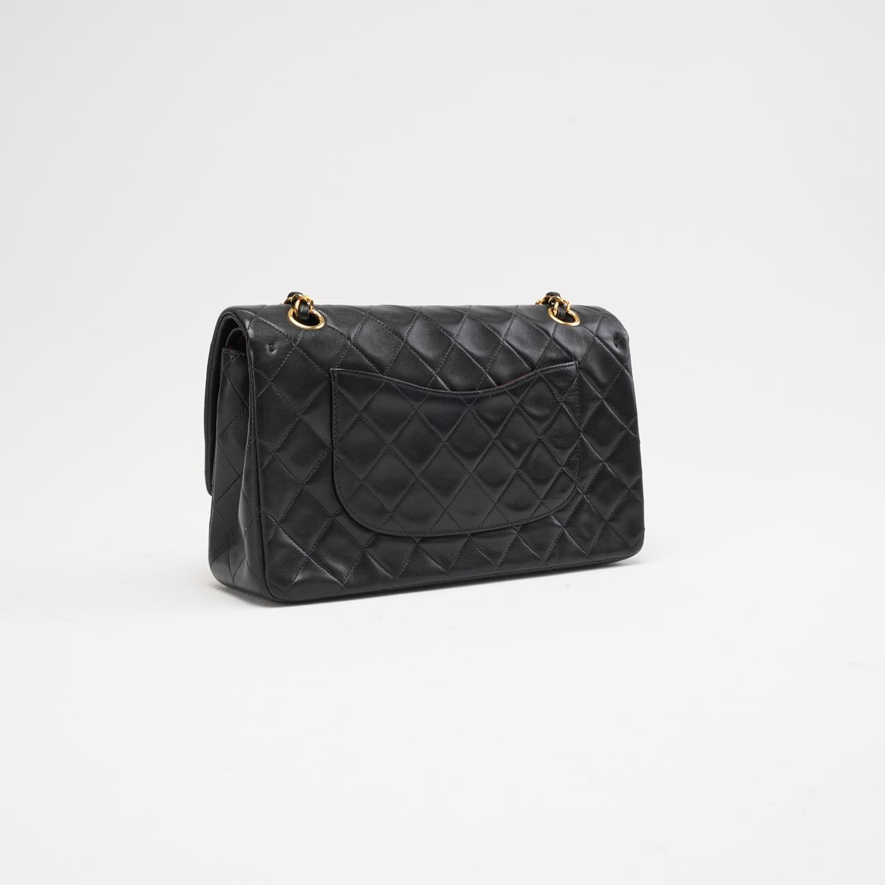 pre-owned coco-vault Chanel Black Vintage Classic Medium Double Flap Bag 1997