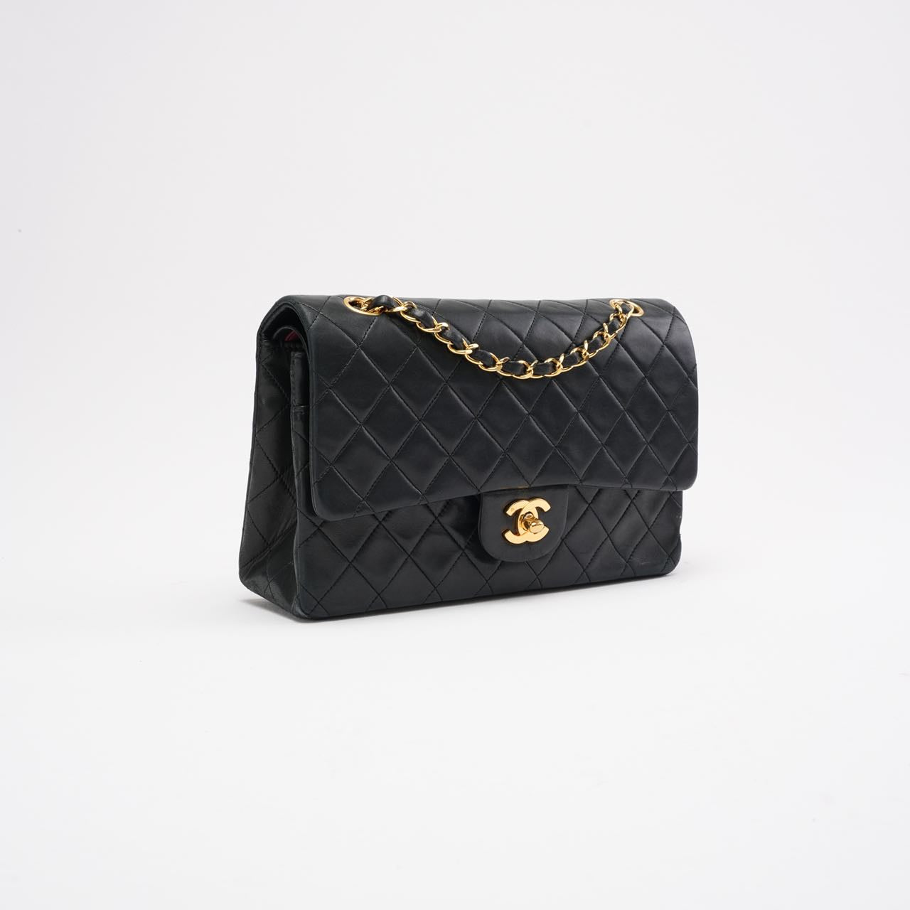 pre-owned coco-vault Chanel Vintage Black Classic Double Flap Bag 1991