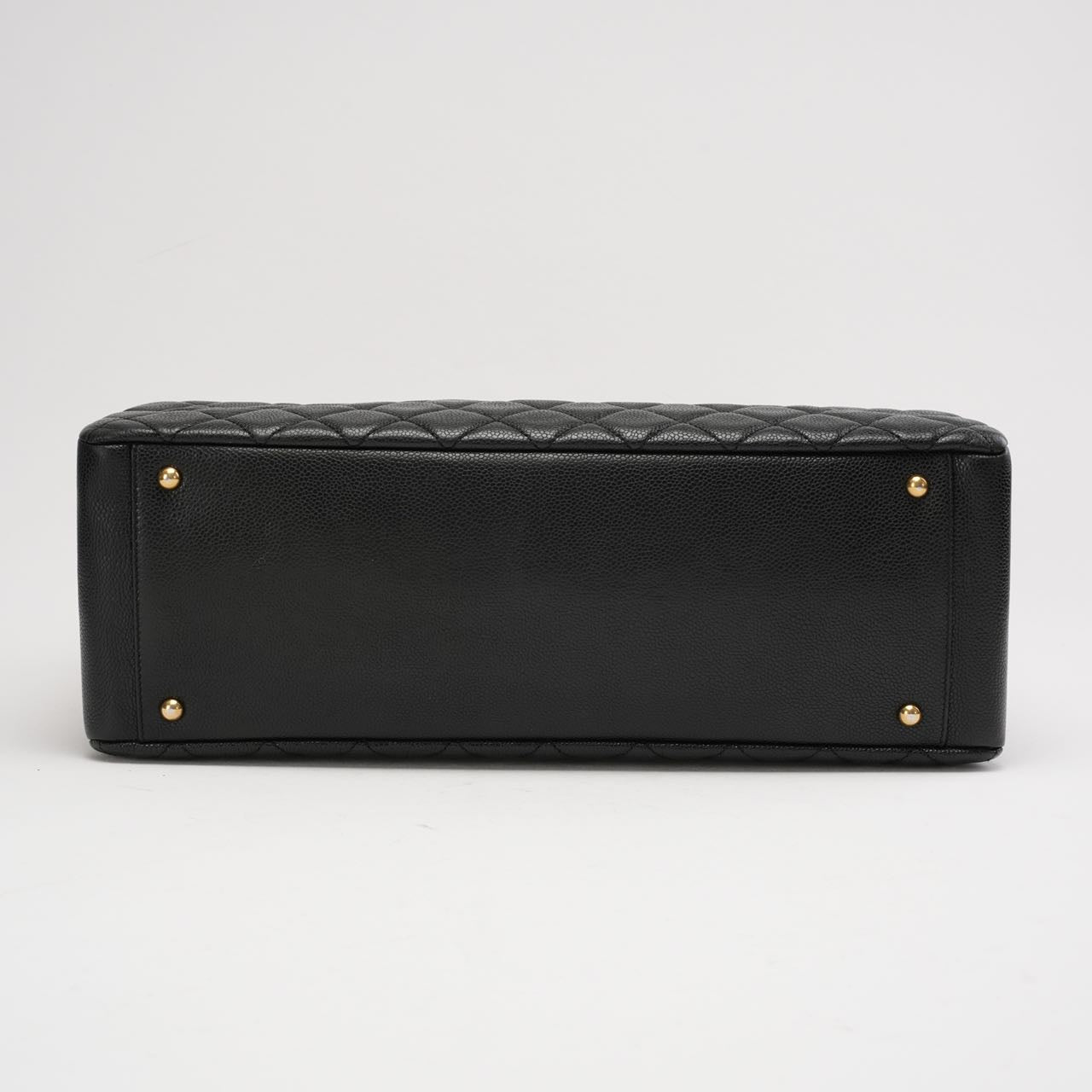 pre-owned coco-vault Chanel Grand Shopping Tote Black GST Caviar 2014