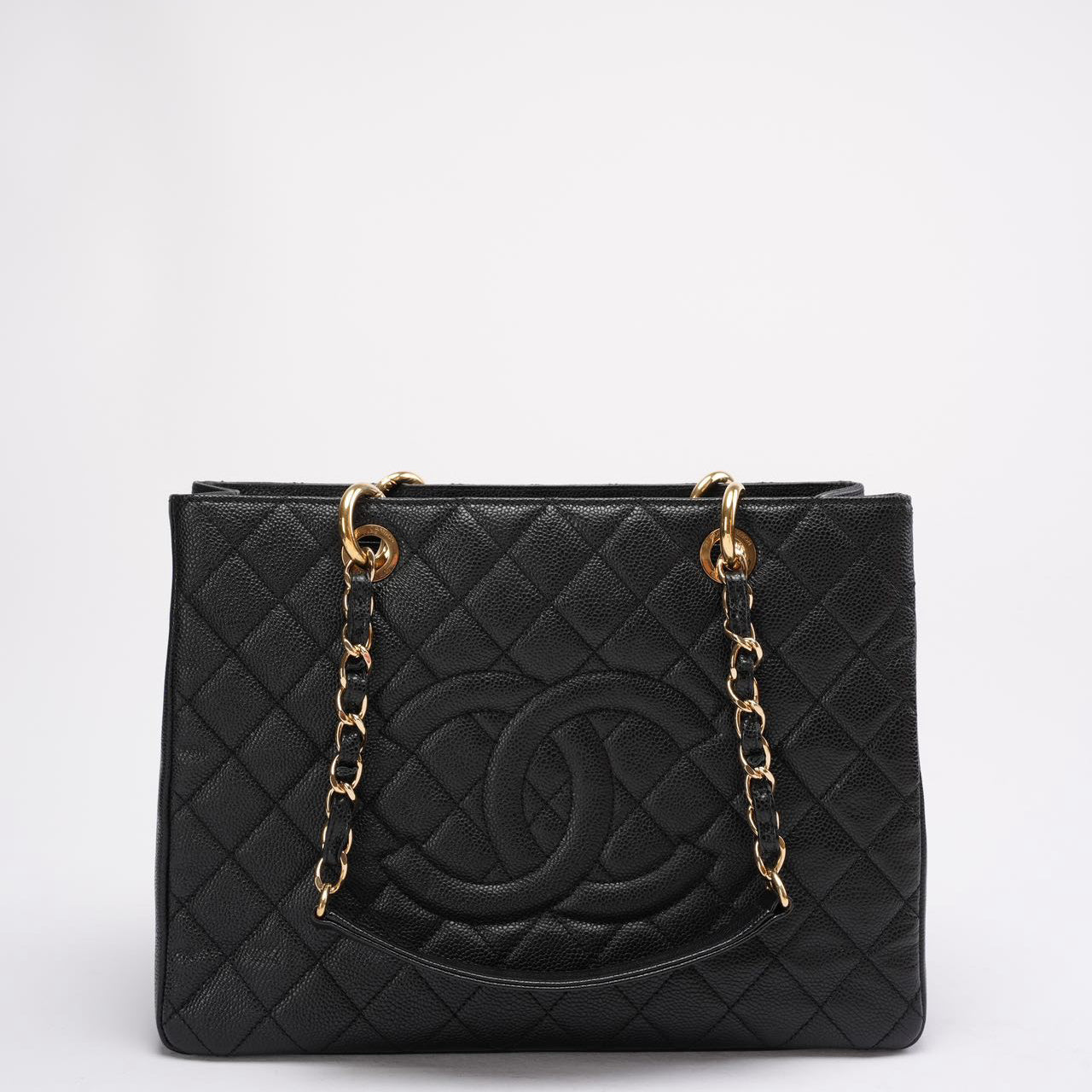 pre-owned coco-vault Chanel Shopping Tote GST Caviar Black  2013