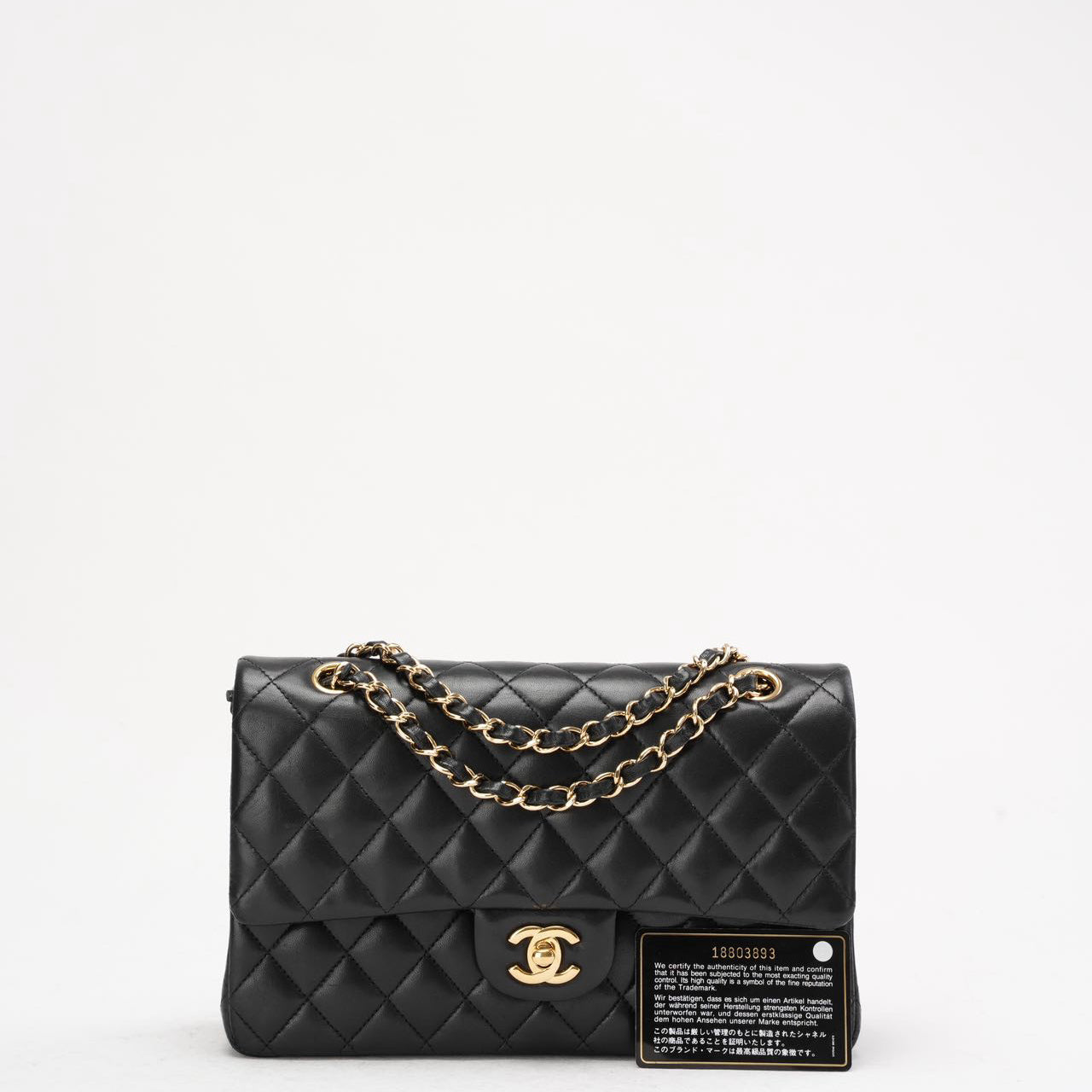 pre-owned coco-vault Chanel Black Classic Medium Double Flap Bag Lambskin 2014 Teil 1 (Copy)
