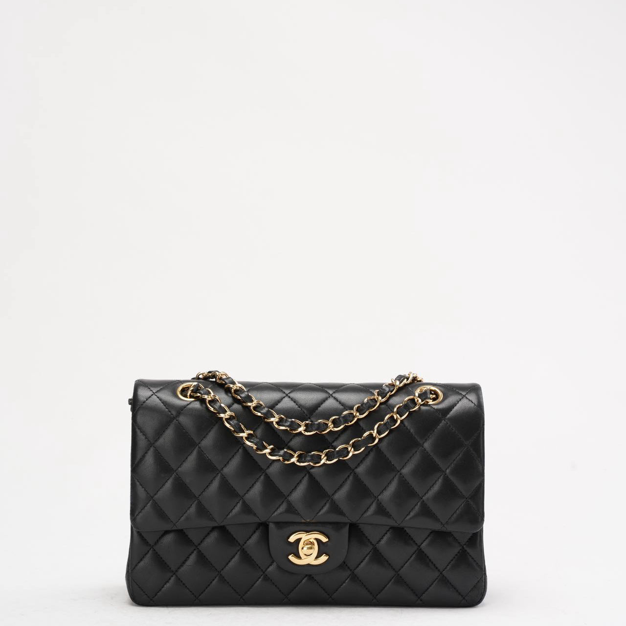 pre-owned coco-vault Chanel Black Classic Medium Double Flap Bag Lambskin 2014 Teil 1 (Copy)