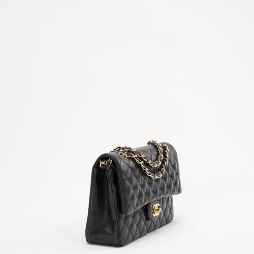 pre-owned coco-vault Chanel Black Classic Medium Double Flap Bag Lambskin 2014 Teil 1 (Copy)