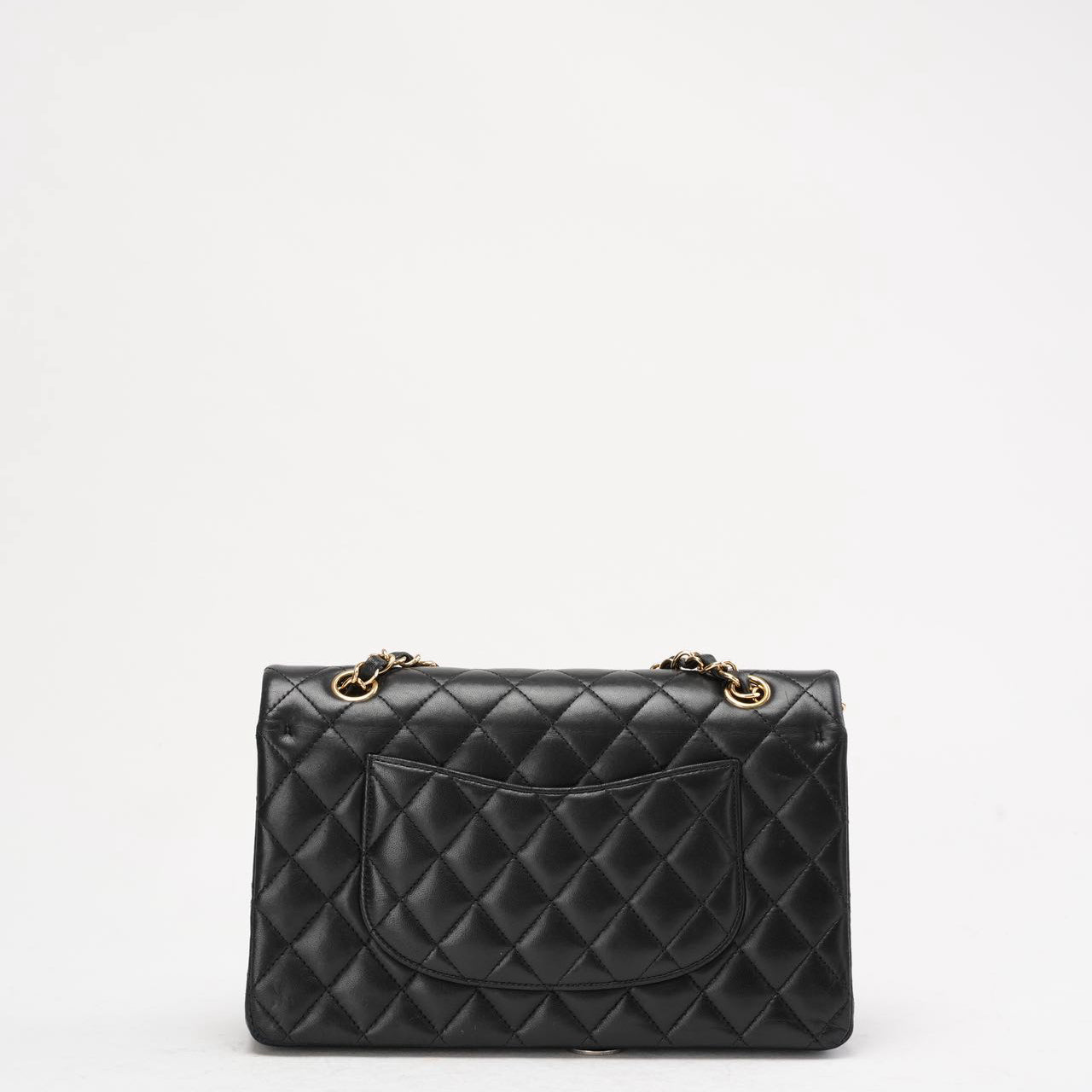pre-owned coco-vault Chanel Black Classic Medium Double Flap Bag Lambskin 2014 Teil 1 (Copy) (Copy)