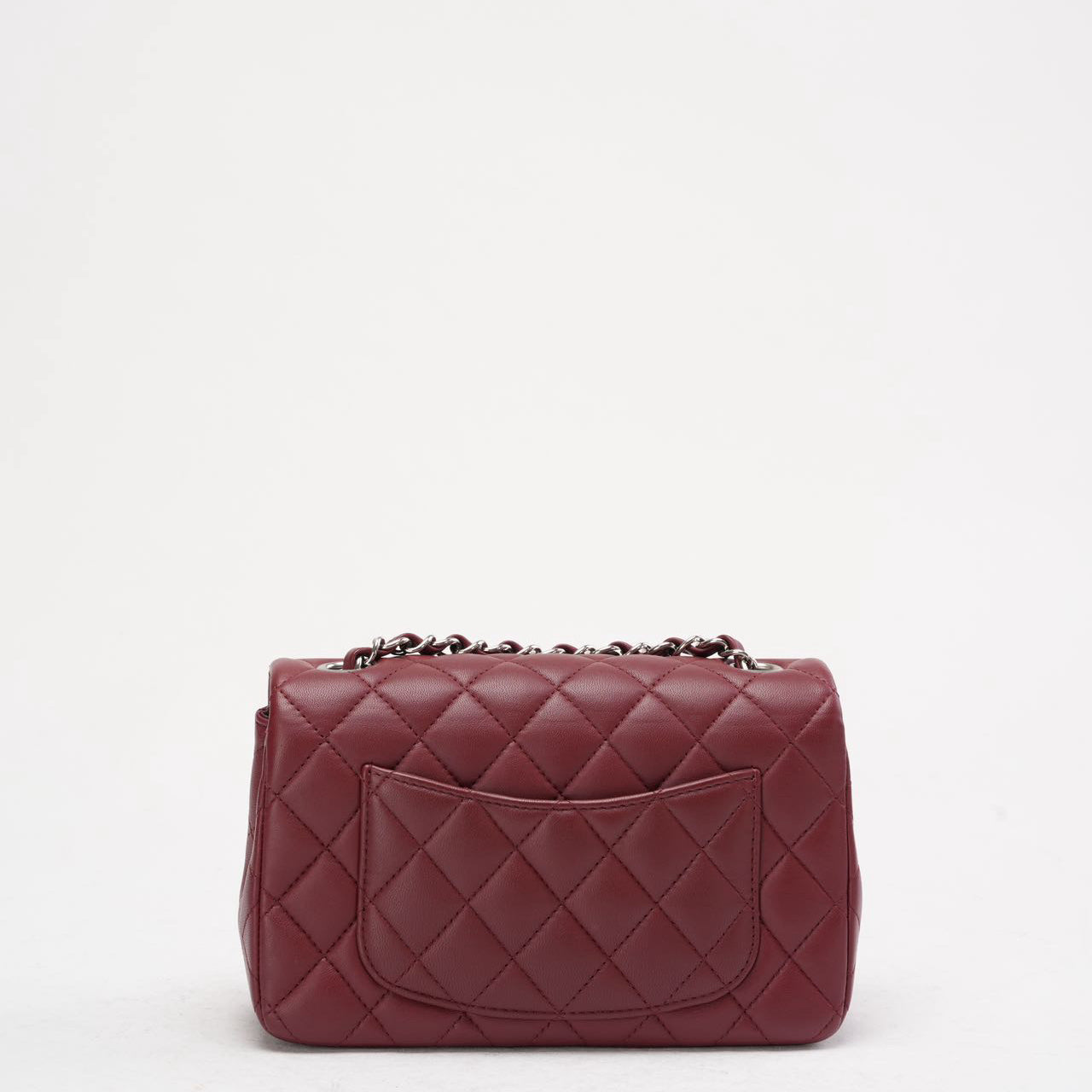 pre-owned coco-vault Chanel Burgundy Red Mini Tangle Classic Flap Bag 2020