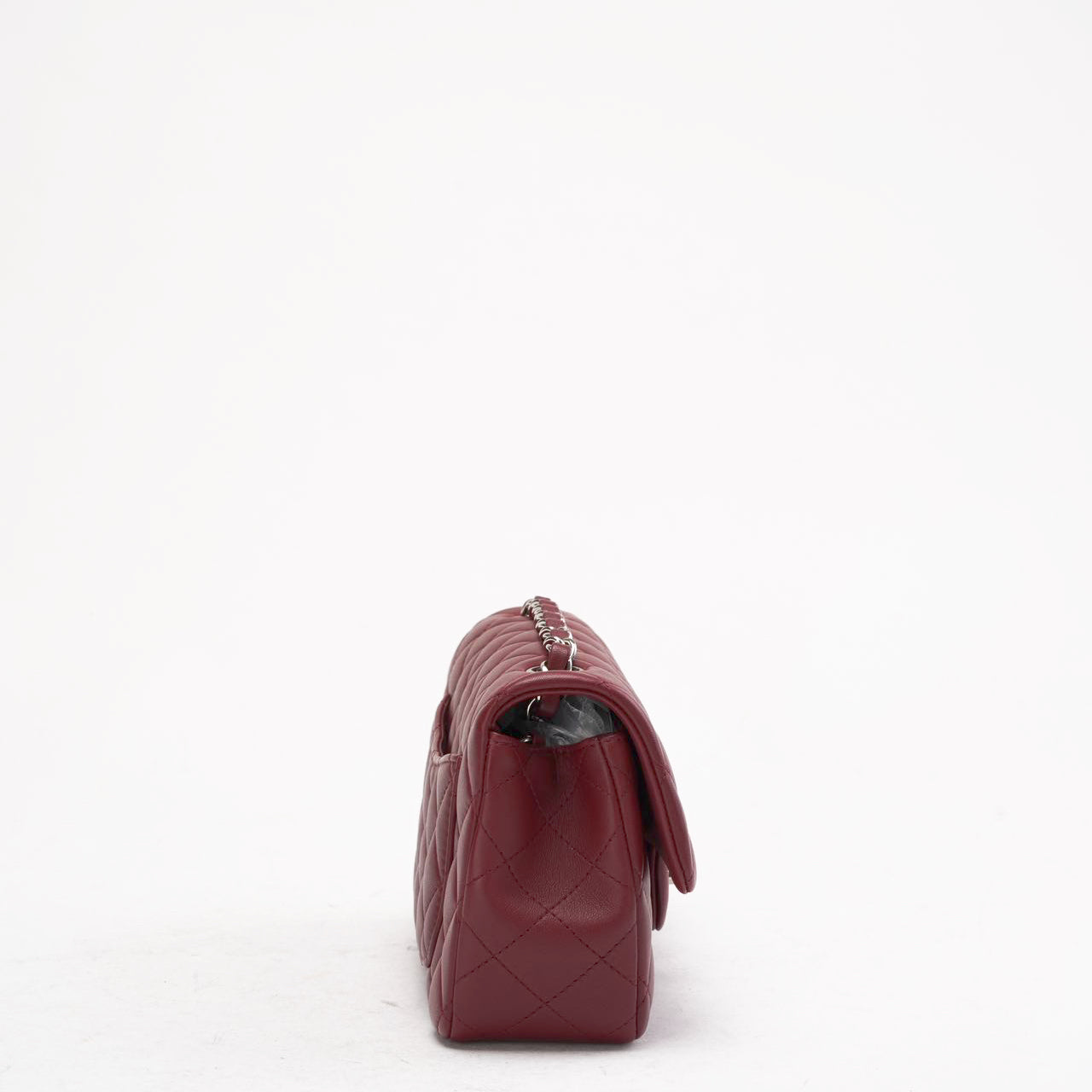 pre-owned coco-vault Chanel Burgundy Red Mini Tangle Classic Flap Bag 2020