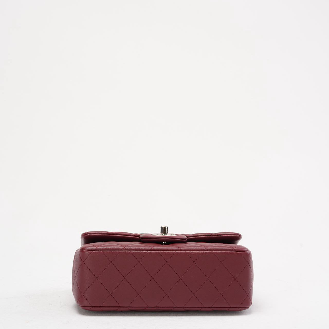 pre-owned coco-vault Chanel Burgundy Red Mini Tangle Classic Flap Bag 2020