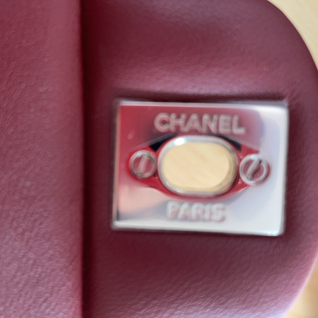 pre-owned coco-vault Chanel Burgundy Red Mini Tangle Classic Flap Bag 2020