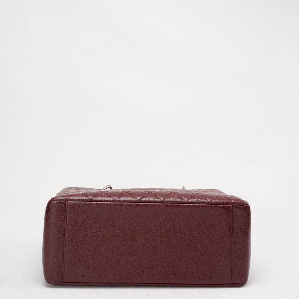 pre-owned coco-vault Chanel Grand Shopping Tote (GST) in Burgundy Caviar 2014