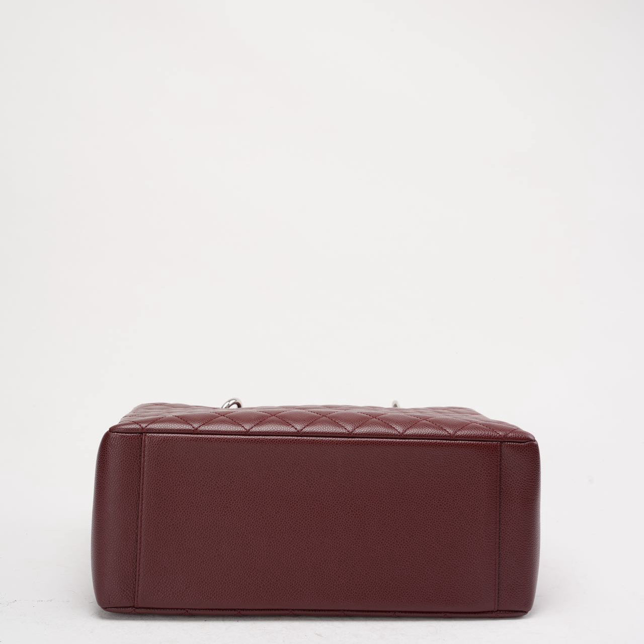 pre-owned coco-vault Chanel Grand Shopping Tote (GST) in Burgundy Caviar 2014
