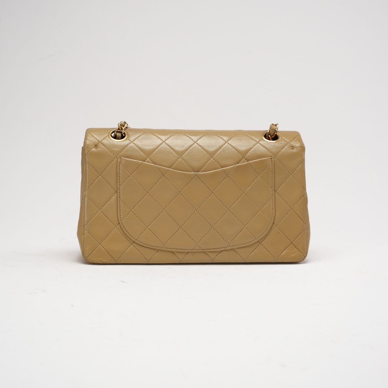 pre-owned coco-vault Chanel Vintage Beige Small Double Flap Bag 1991