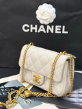 Pre-owned Chanel 25C Light Grey Lambskin Flap Bag