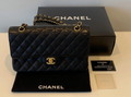 Pre-owned CHANEL Classic Double Flap Bag Medium, Black Caviar Leather with Gold Hardware
