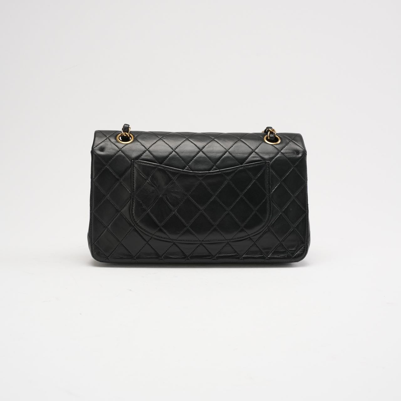 pre-owned coco-vault Chanel Vintage Black Medium Classic Double Flap Bag 2003